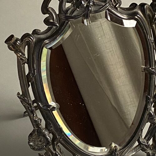 Miroir biseauté Art déco de 35 cm de hauteur et 25 cm de largeur