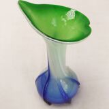 Murano Vase Vintage Floral Soliflore Calla Lily Blown Glass
