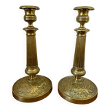 Pair of gilded brass candle holders