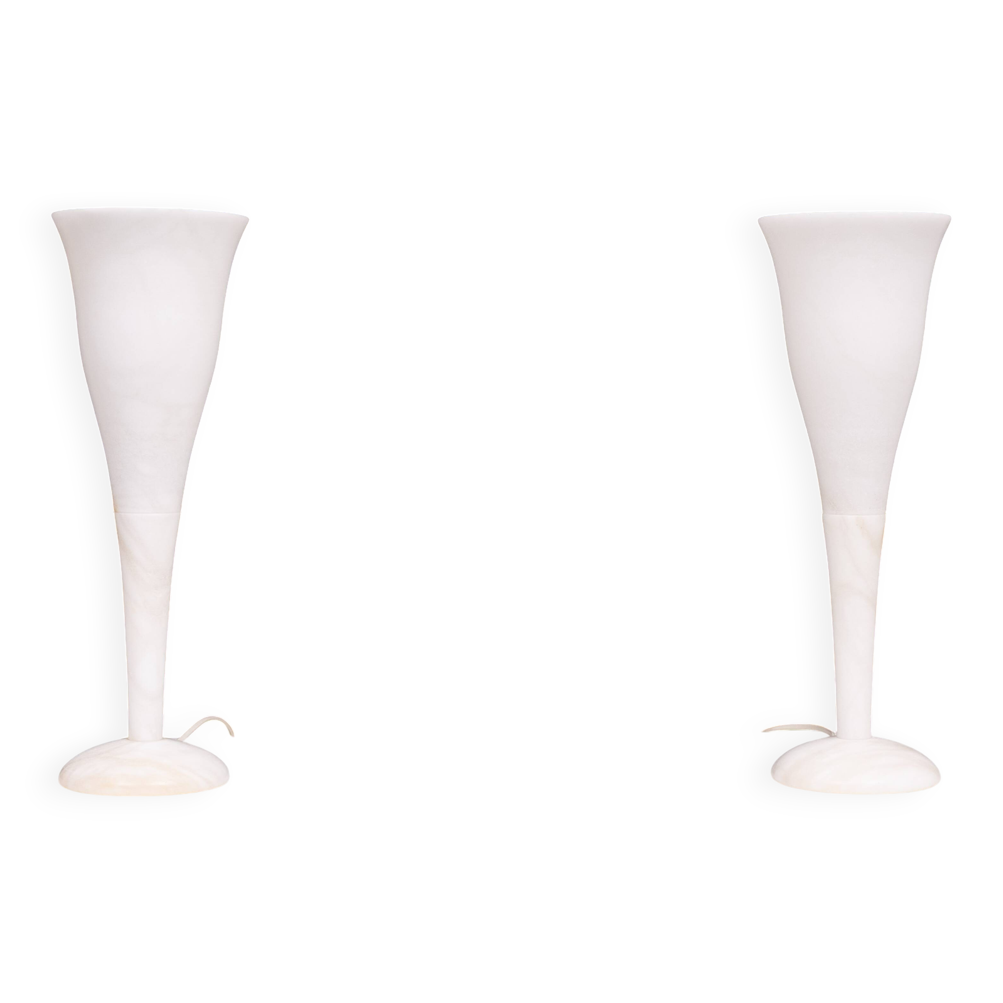 pair Alabaster Table lamps by A Pegasam Spain 1970s