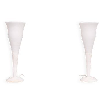 pair Alabaster Table lamps by A Pegasam Spain 1970s