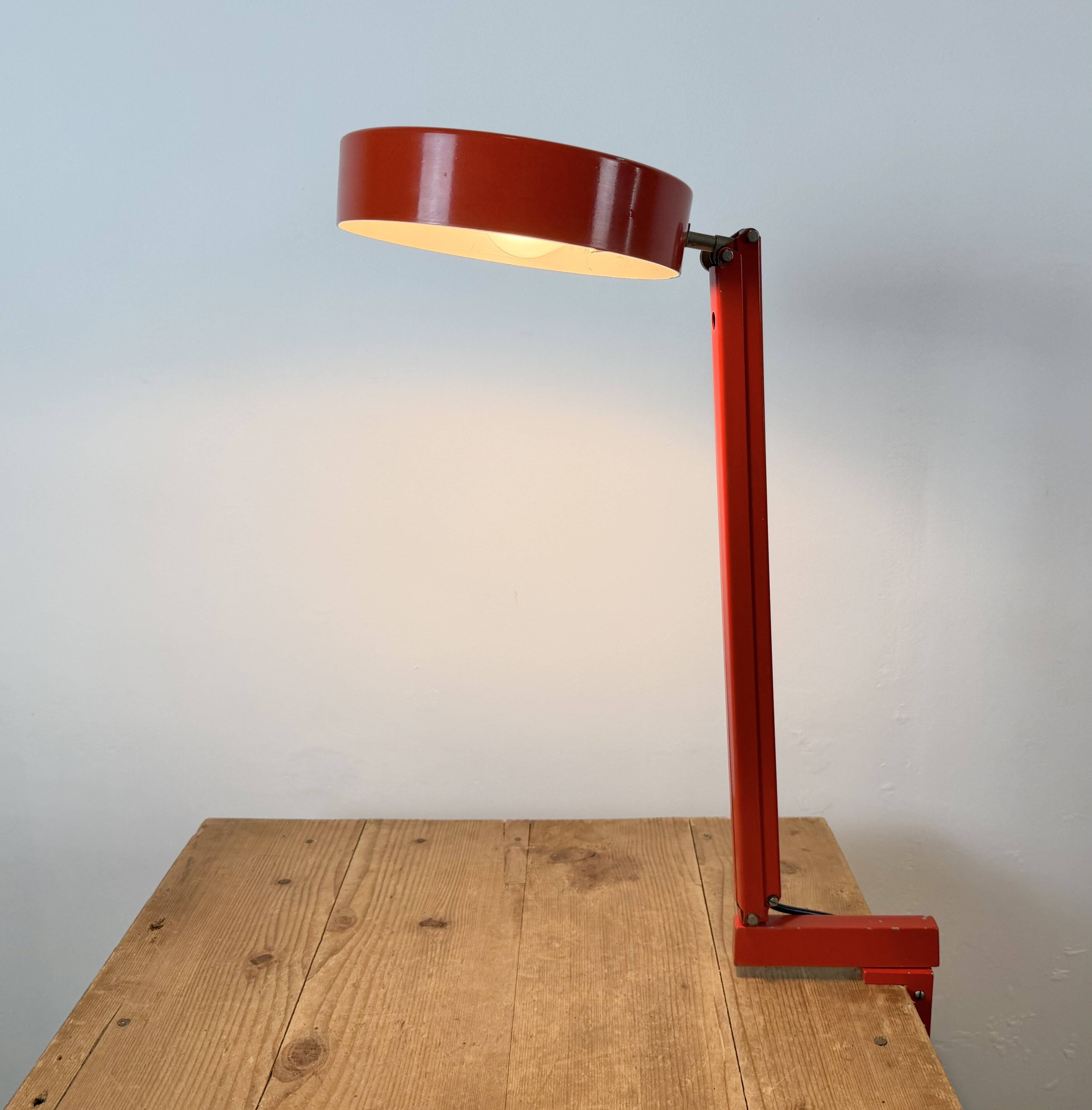 Vintage Red Adjustable Table Lamp, 1970s