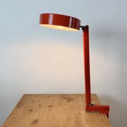 Lampe de table réglable vintage rouge, années 1970