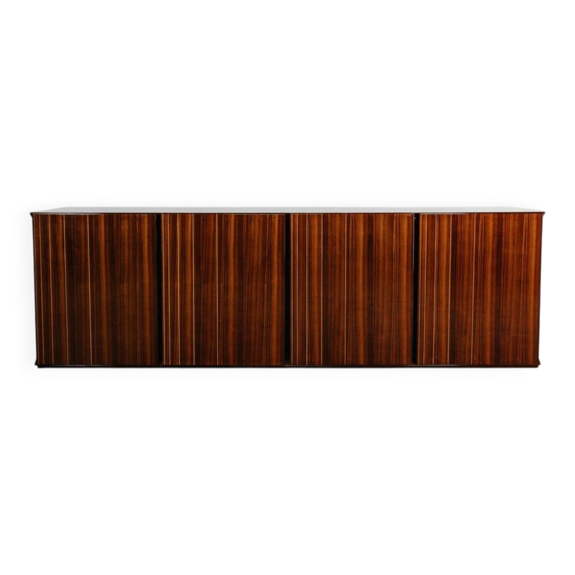 Credenza In Palissandro Monumentale Zebrawood Lacquered Mid-Century De