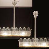 Set of 2 Luxury Large Art Decò Chandelier By Barovier e Toso, Murano Glass,