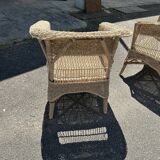 Pair of wicker armchairs