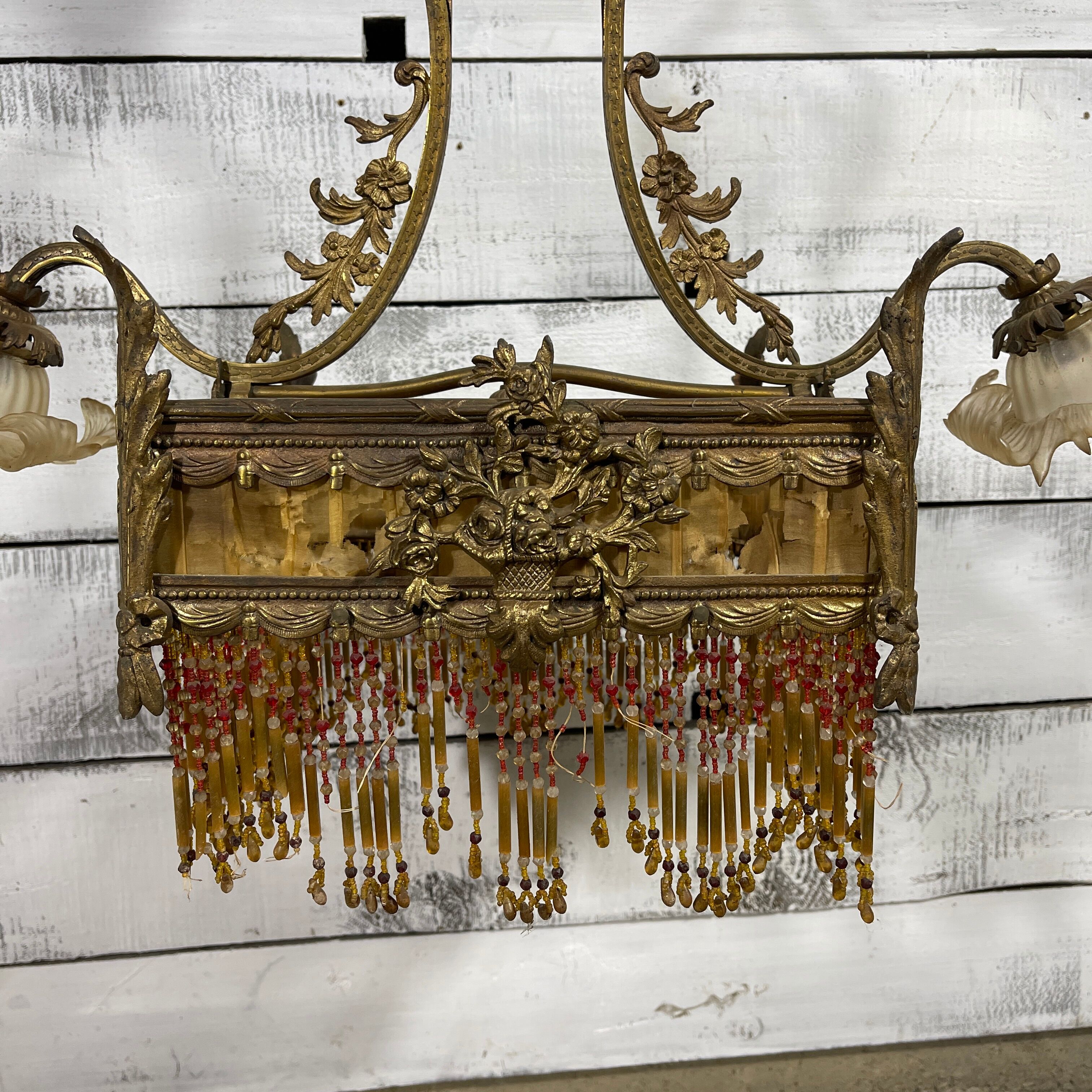 Antique brass chandelier