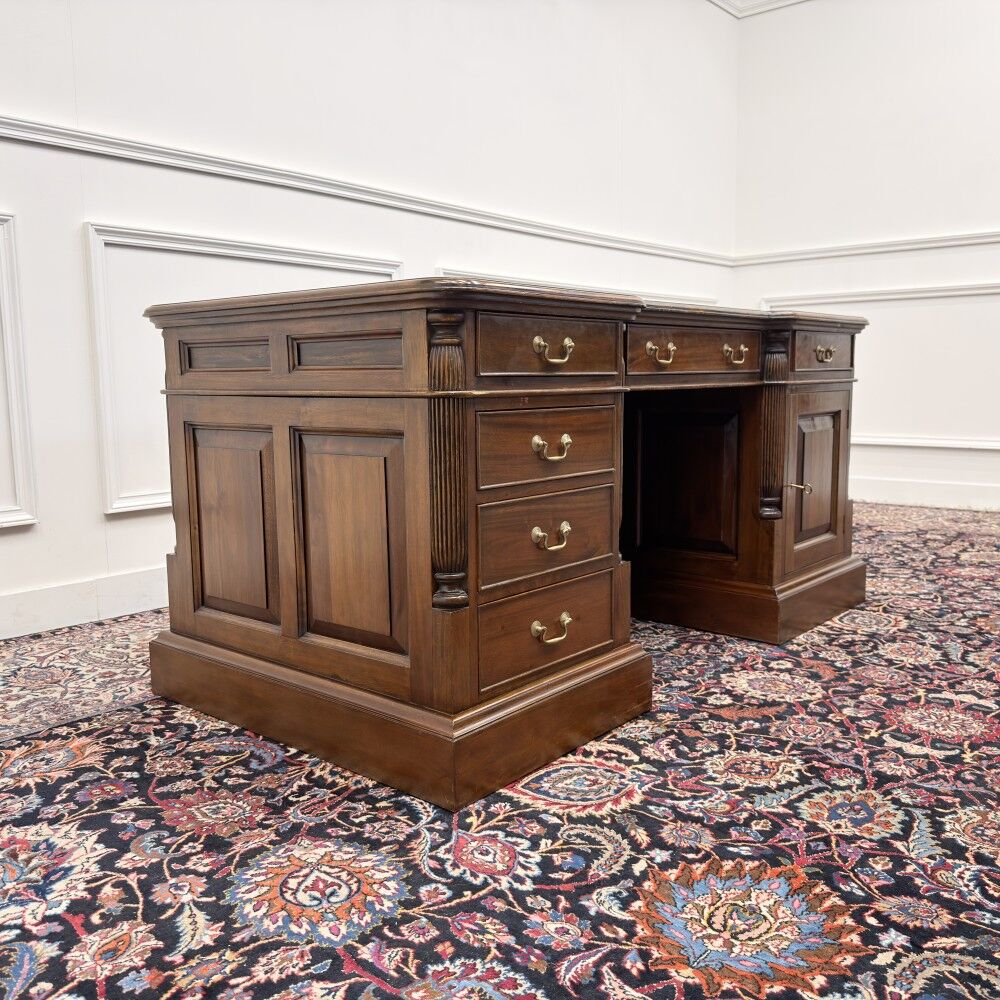 Classic English Chesterfield Desk with Backboard