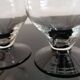 6 small retro smoked burgundy stemmed glasses