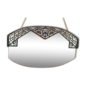 miroir gravé et peint