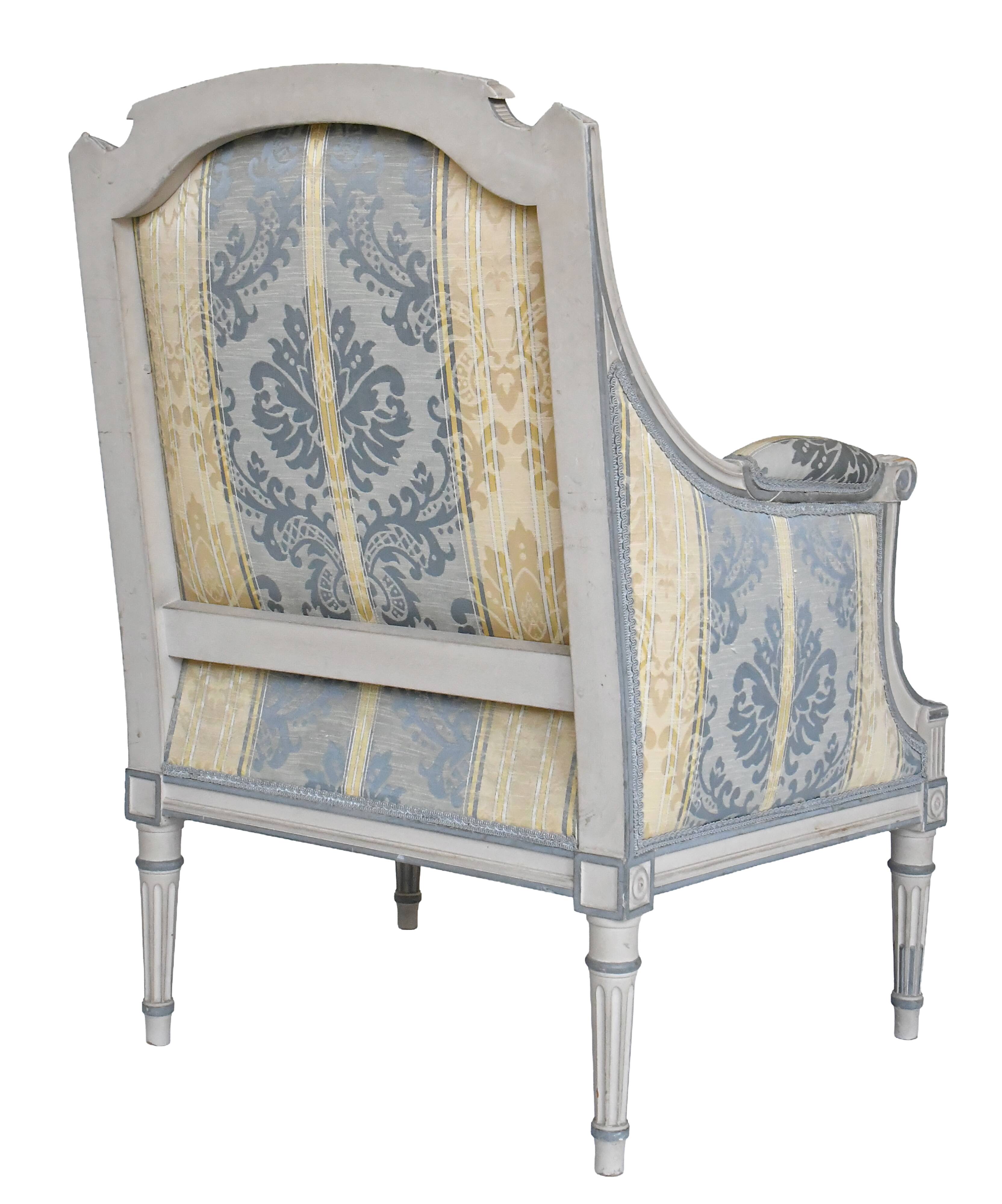 Set of 4 Louis XVI style bergère armchairs