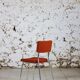 Chaise vintage velours orange, 1970