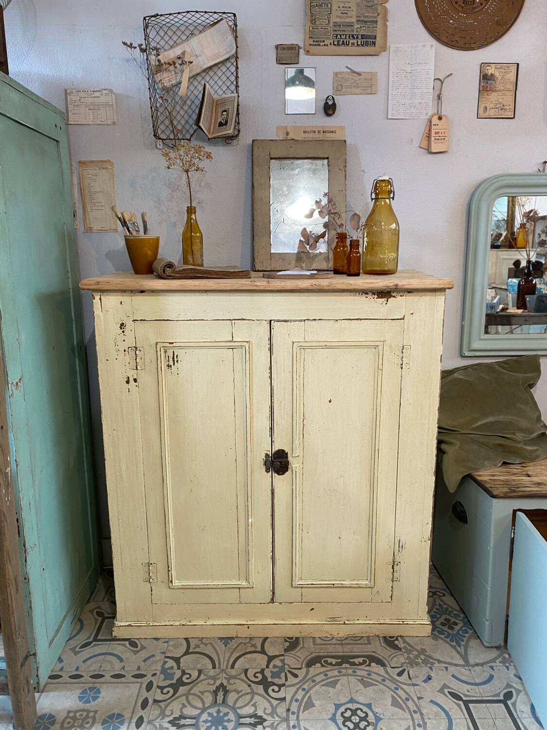 Beige patinated sideboard