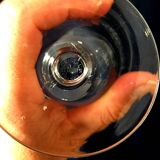 Set of 7 St-Louis crystal red wine glasses