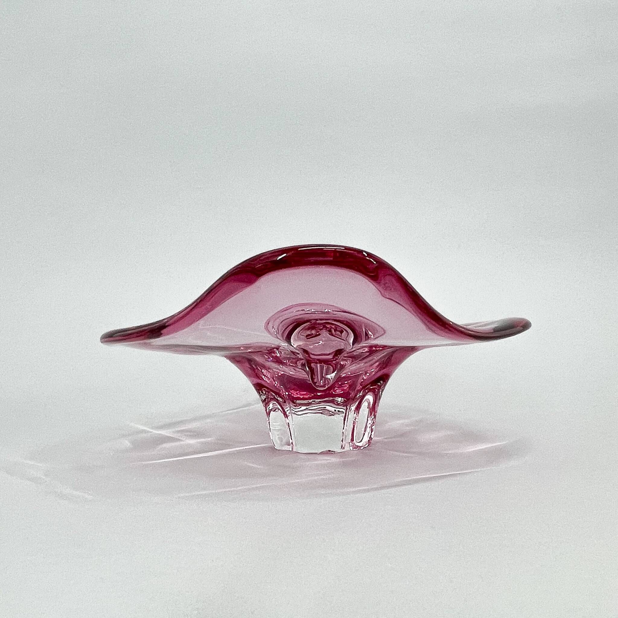 1960s Czech Art Glass Bowl by Josef Hospodka for Chribska Glassworks