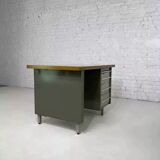 1950s industrial desk in metal and wood Remington Rand Fran