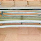 Bamboo and rattan coffee table circa 1980