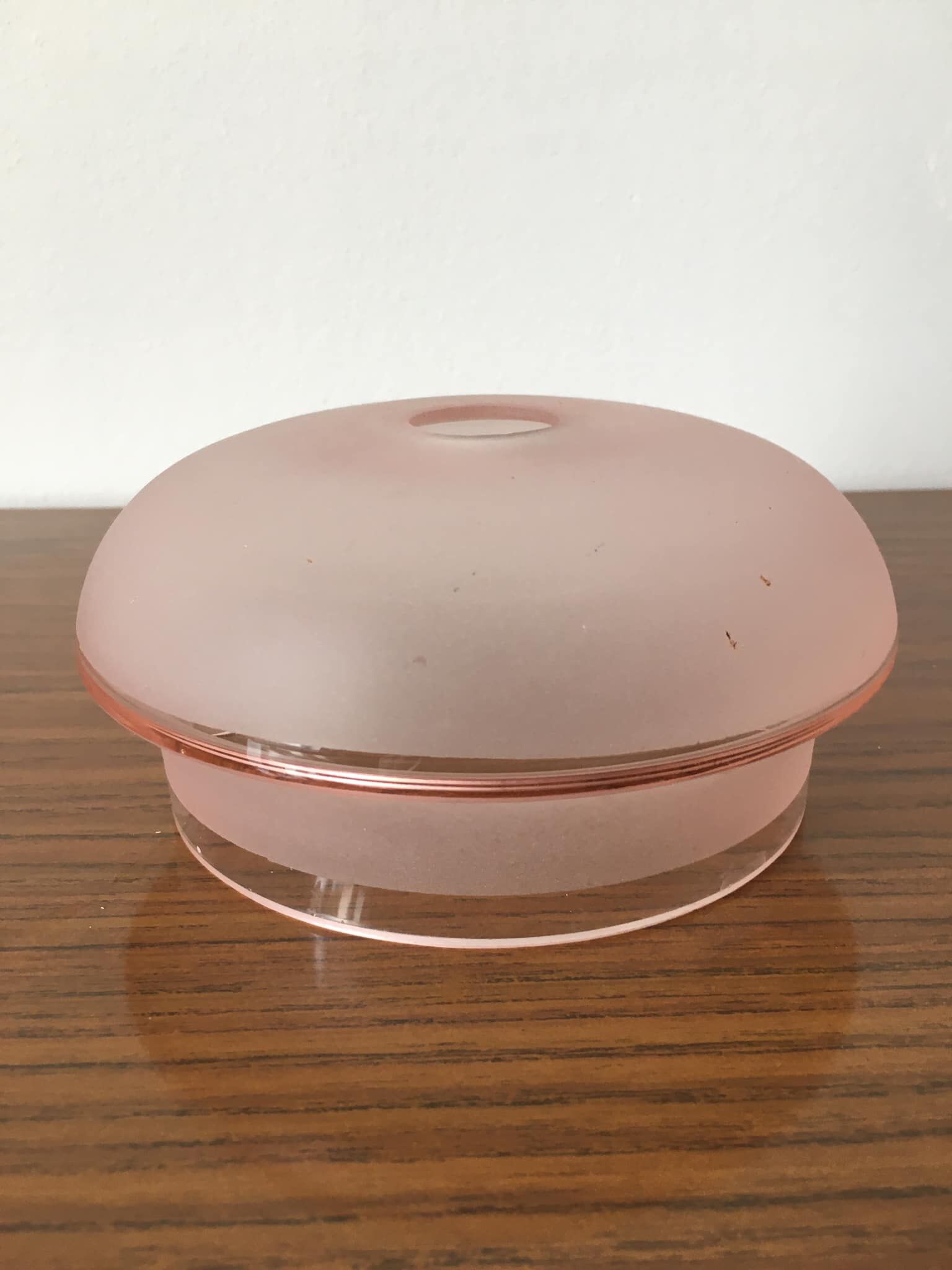 Opaque pink glass globe