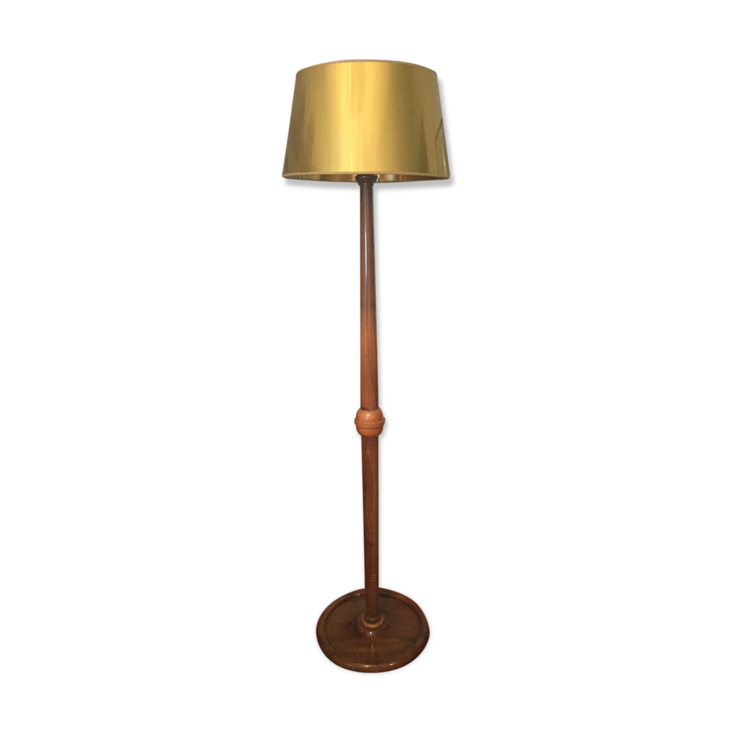 Walnut art deco floor lamp