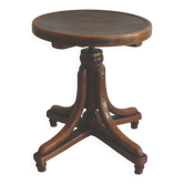 Vintage Curved Wooden Piano Stool, J.&J. Kohn, circa 1920