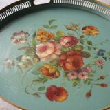 Table d'appoint / plateau peint d'époque Napoléon 3