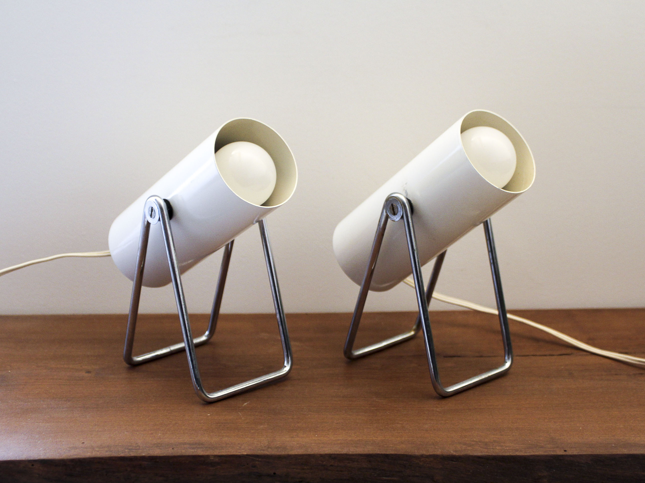 Pair of adjustable spotlights 70s