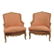Paire de fauteuils bergère de style Louis XV