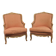 Paire de fauteuils bergère de style Louis XV