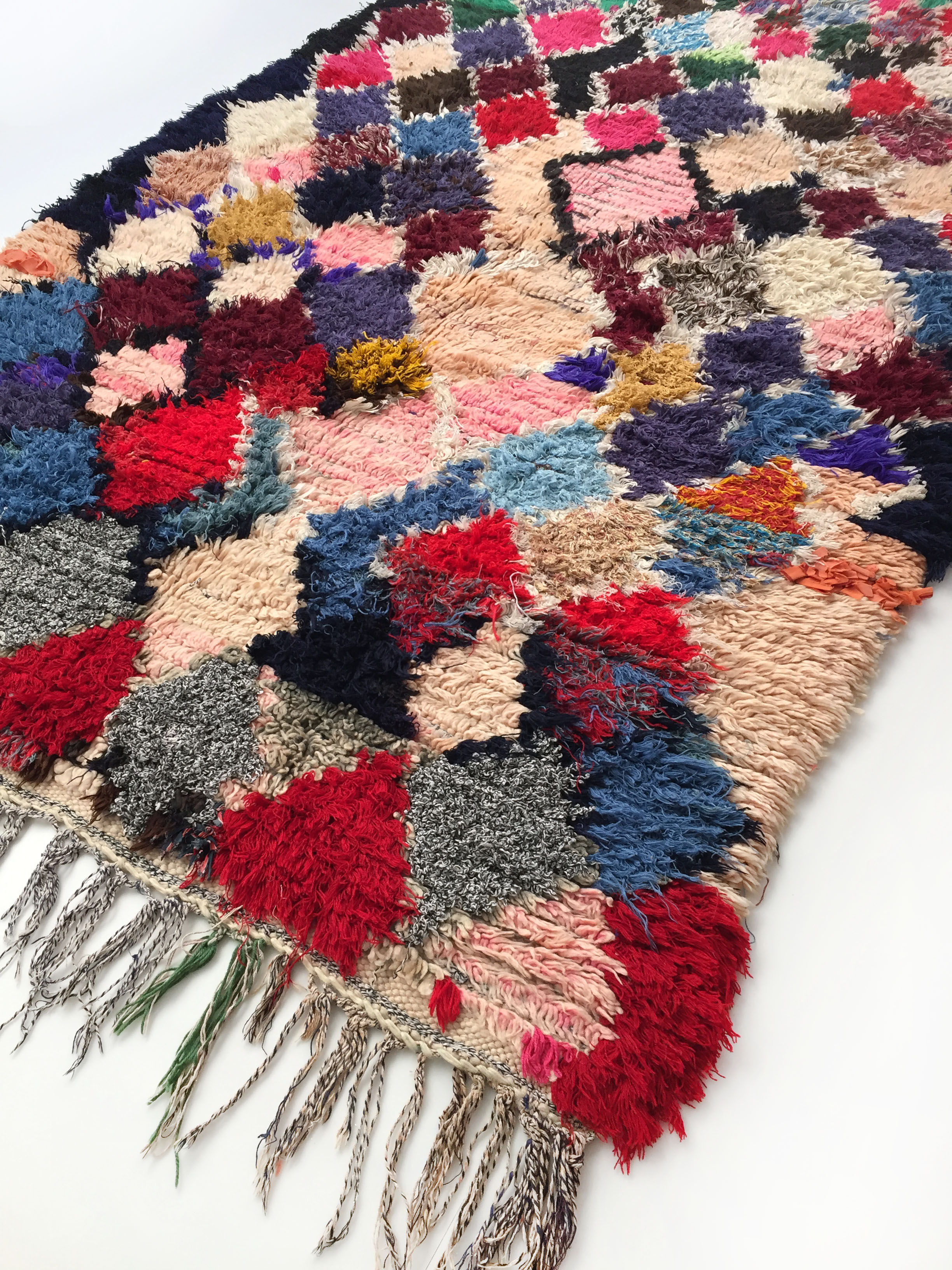 Moroccan Berber carpet Boucherouite 173x146cm