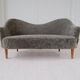 Mid-century modern canapé in sheepskin / shearling model 'Samspel' by Carl Malmsten, 1956