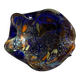 Dark blue Venetian glass ashtray with sulfurized multicolored decoration