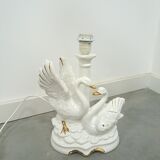 Cygnes en porcelaine avec des détails en or vintage