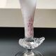 Peter Kaspar Soliflore Vase/Floral design, collared neck. Blown art glass, speckled purple. Shell inclusion. Dim 26.5 x 13 cm