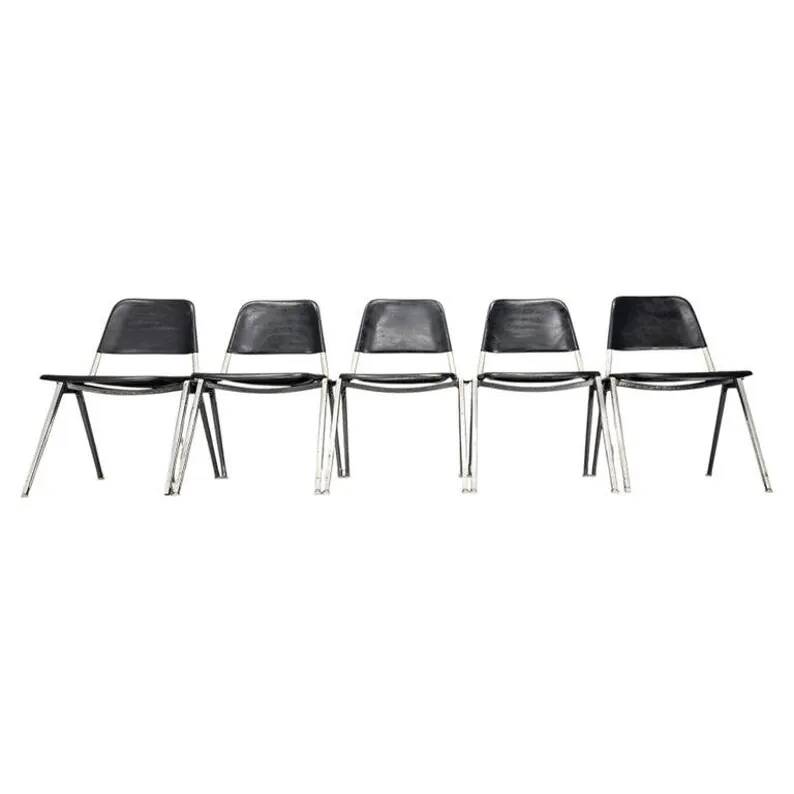 Set of Five Midcentury Knoll Stackable Chairs by Don Albinson, 1970s