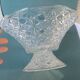 Flared fruit bowl with a pedestal, all made of pressed moulded glass, mid-20th century.