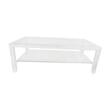 Plexiglass and glass coffee table "Les Invisibles de Marais" 1980