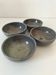 4 handmade ceramic bowls – Grey-blue glaze and mineral shades