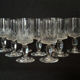 9 old crystal glasses cut Baccarat / Val St Lambert model Jeux d'Orgues