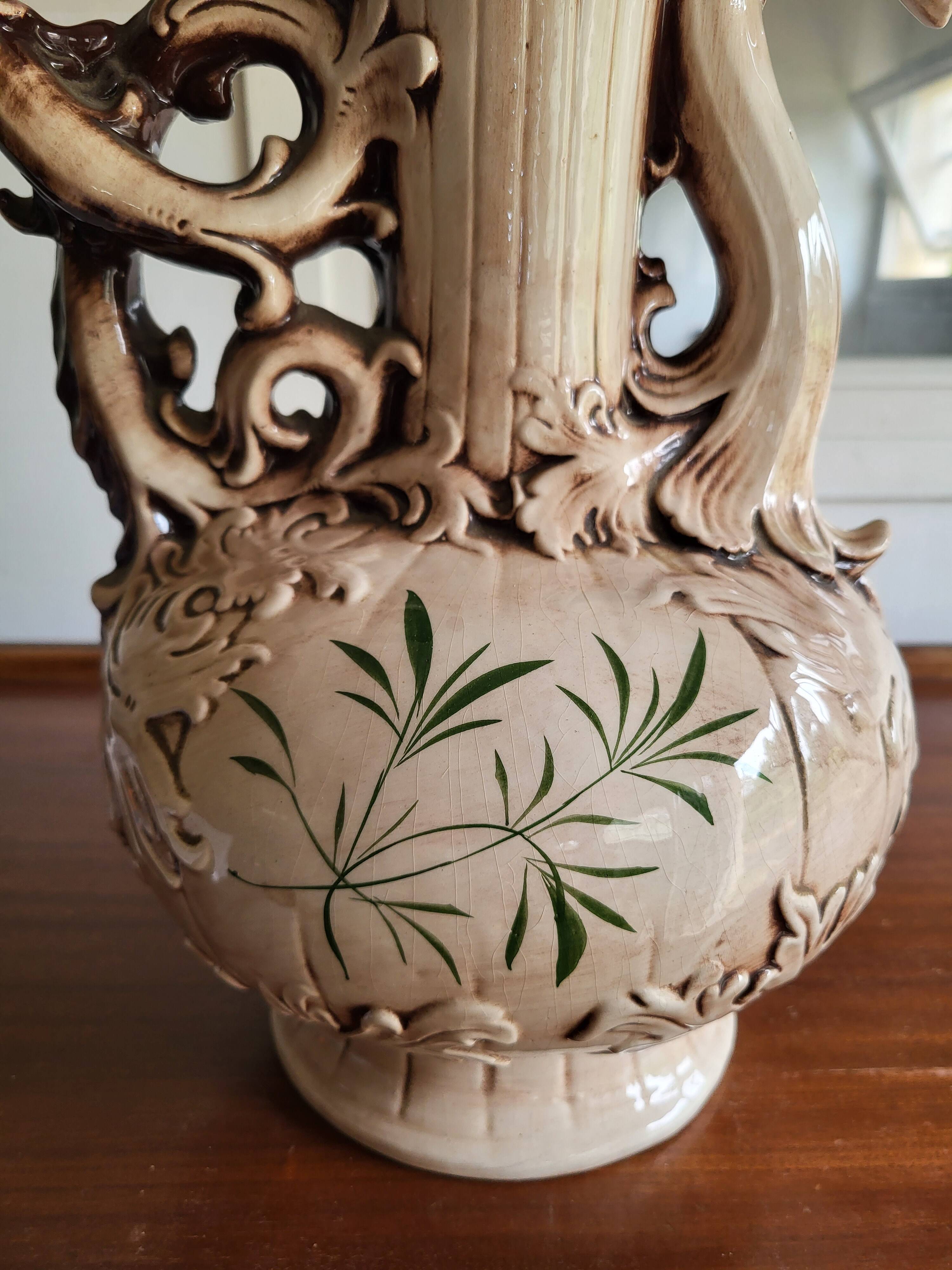 Large ceramic jug signed "Bassano Italy"