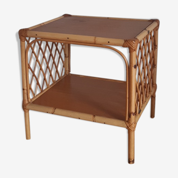 Rattan side table