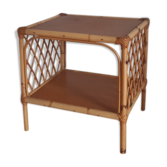 Rattan side table