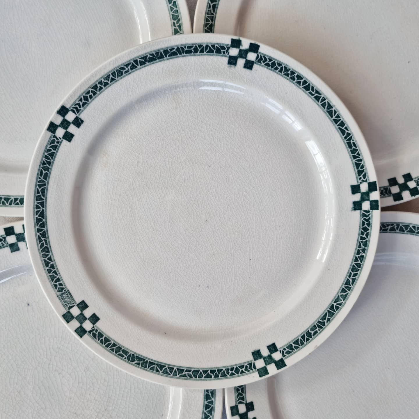 Set of 5 flat plates Nancy - Creil and Montereau