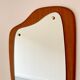 Vintage triangular wall mirror teak frame
