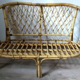 Banquette en rotin vintage