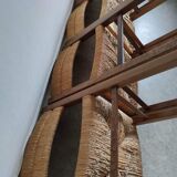 4 straw and wood chairs