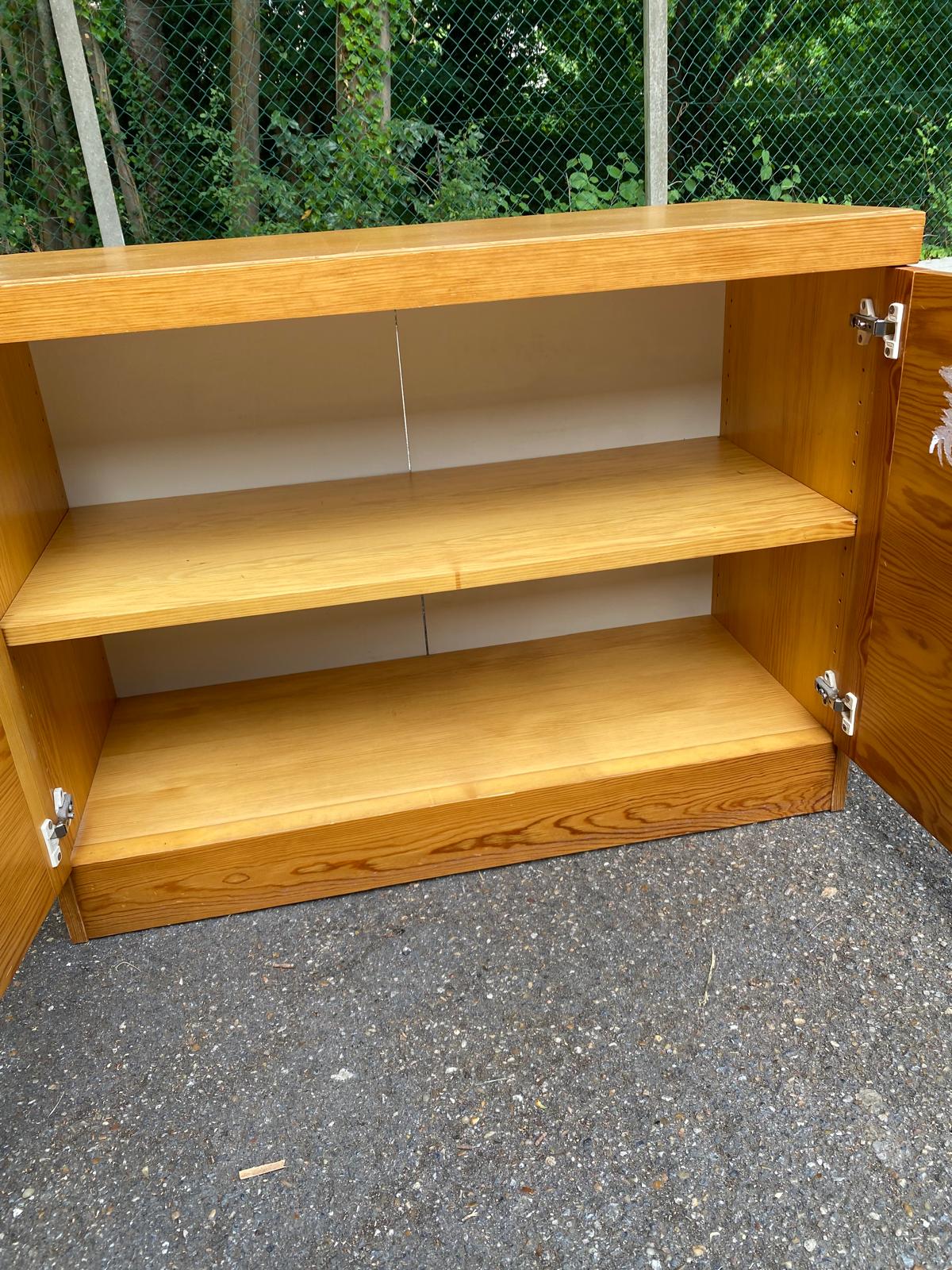 1970s wooden low storage chest.