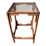 Bamboo and glass side table, 1970s