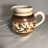 Old Quimper ceramic beige vintage ceramic jug