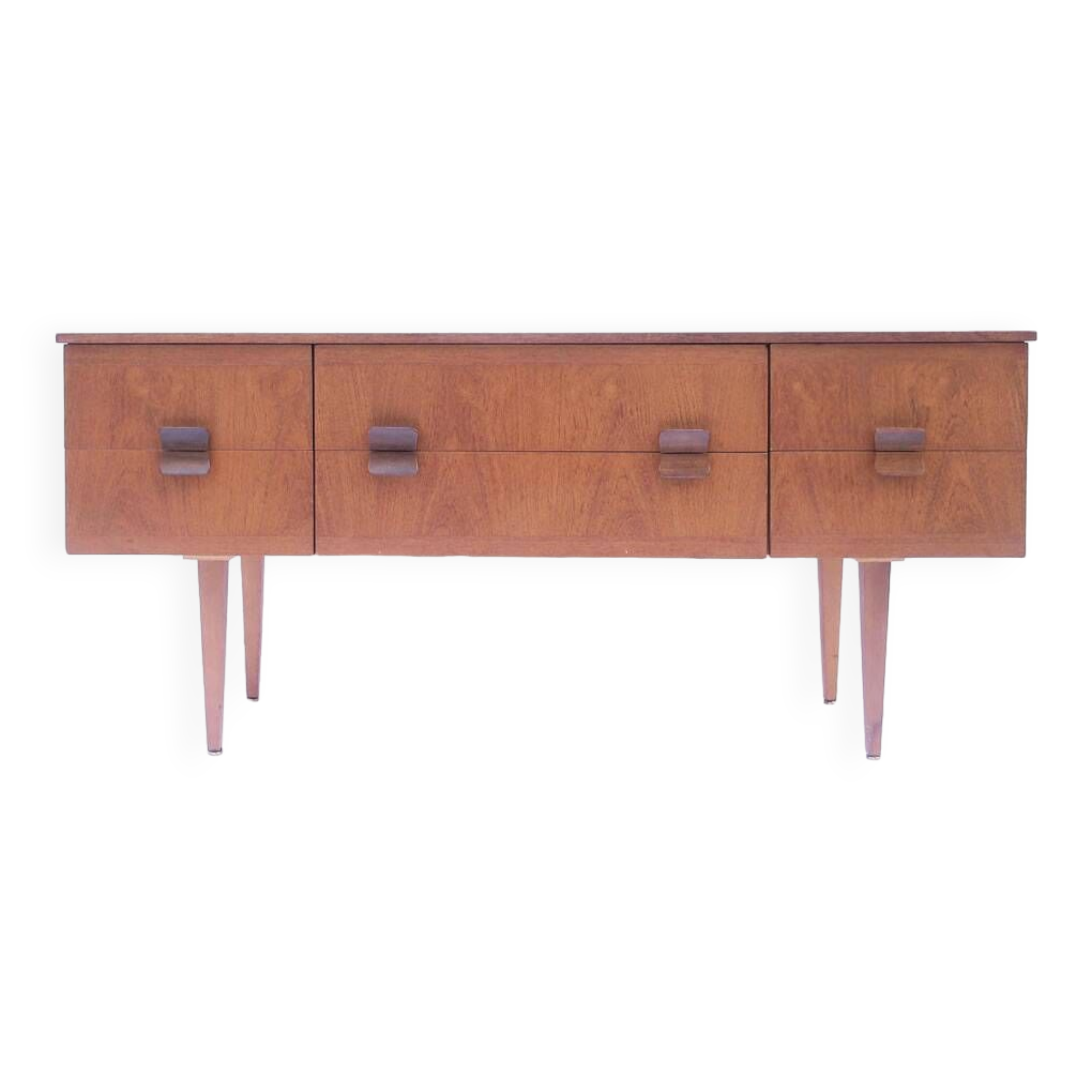Scandinavian vintage sideboard with 6 drawers
