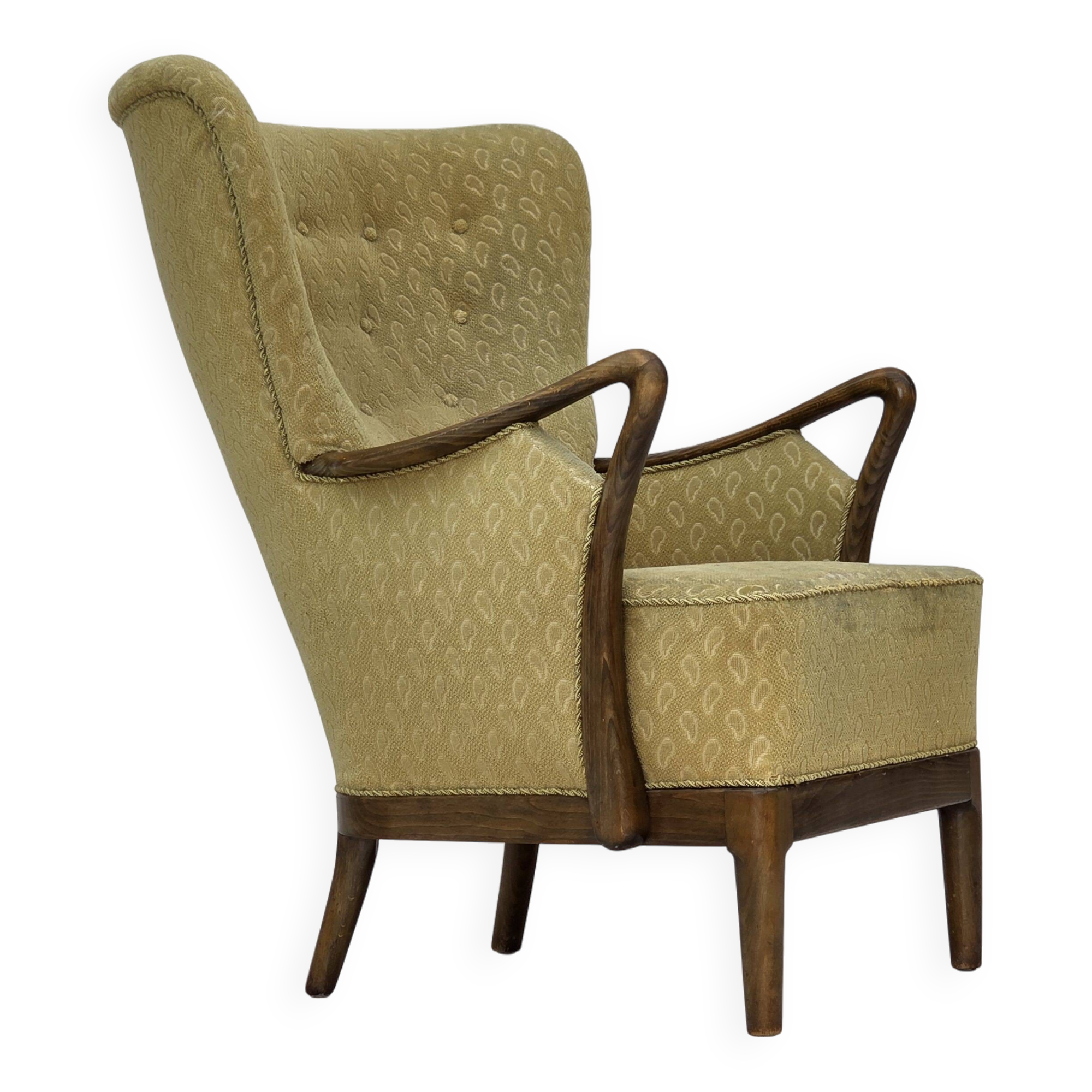 1960s, Danish armchair by Slagelse Møbelværk, model 157, velour.